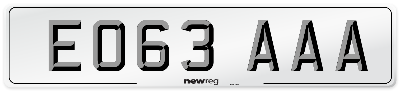 EO63 AAA Number Plate from New Reg